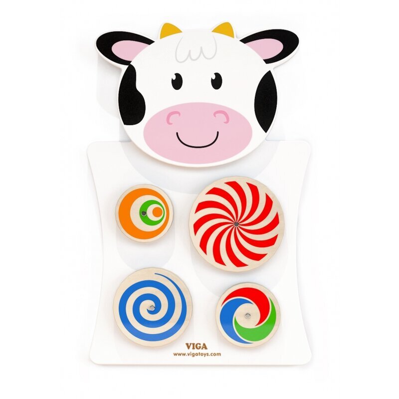 Puidust mäng - Lehm hind ja info | Imikute mänguasjad | kaup24.ee