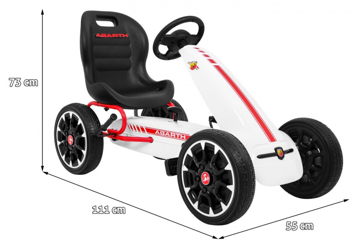 Gokart ABARTH minikart, valge hind ja info | Poiste mänguasjad | kaup24.ee