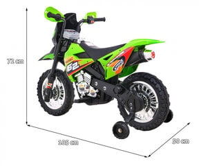 Электрический мотоцикл Кросс, зеленый цена и информация | Электромобили для детей | kaup24.ee