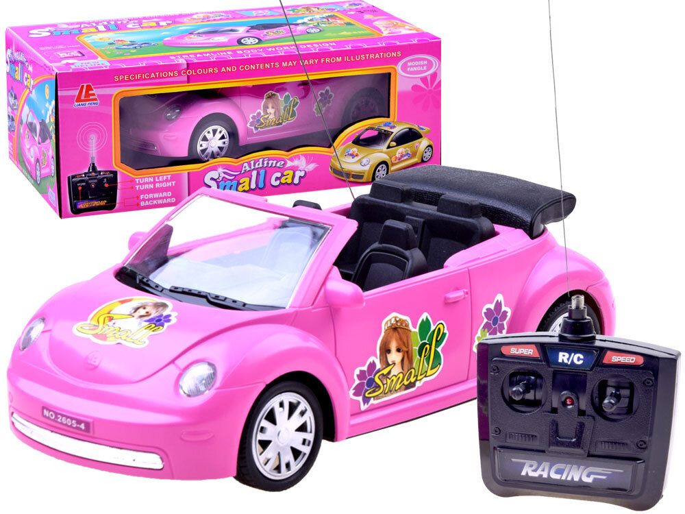 Raadio teel juhitav auto tüdrukutele "Beetle" PINK hind ja info | Poiste mänguasjad | kaup24.ee