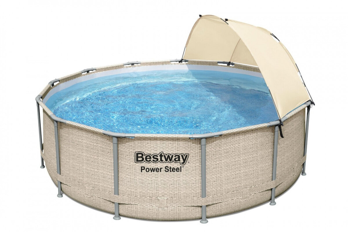 Ujumisbassein koos varikatusega Bestway Power Steel, 396x107 hind ja info | Basseinid | kaup24.ee