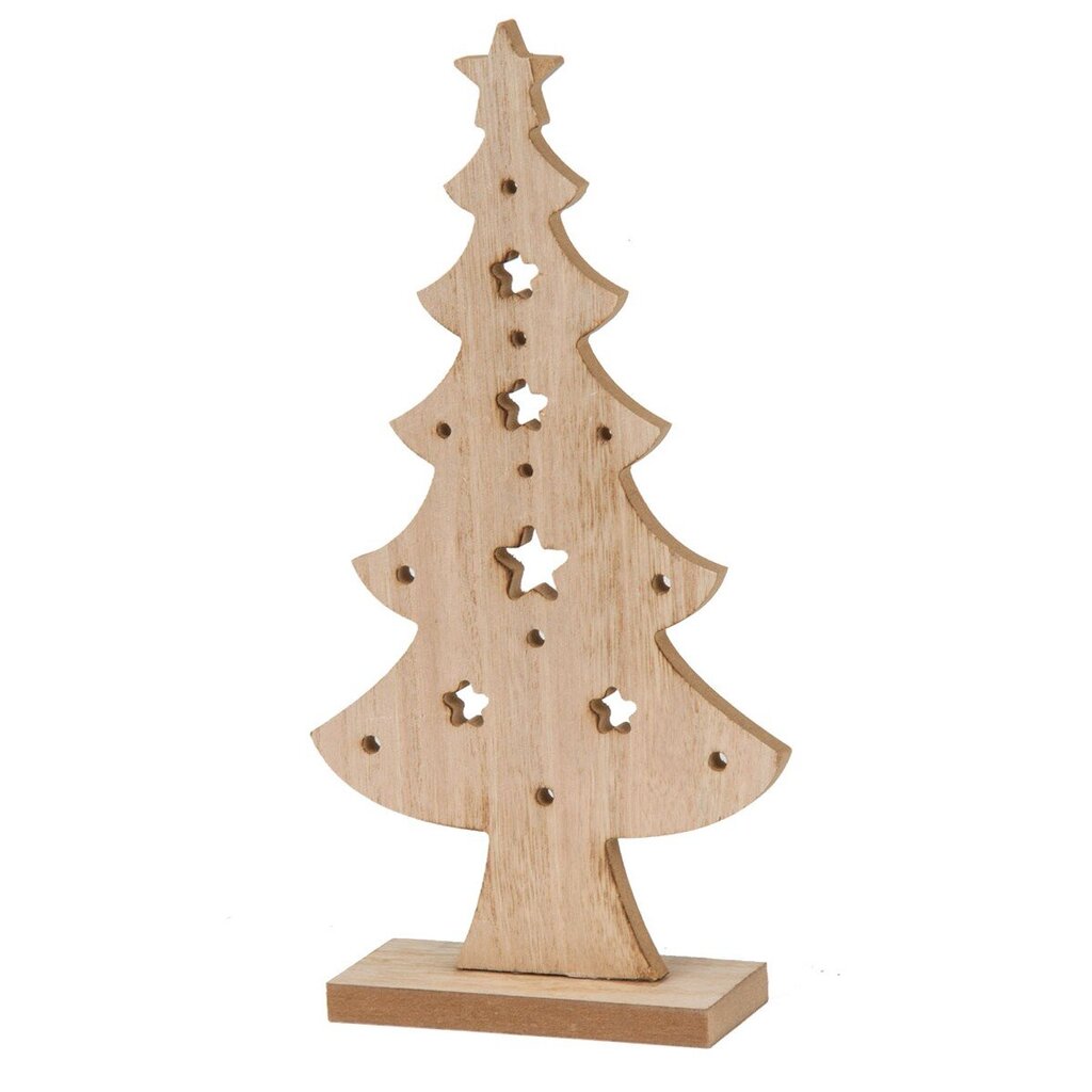 Dekoratiivne puidust jõulupuu, 32 cm hind ja info | Jõulukaunistused | kaup24.ee