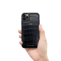 Кожаный чехол Zillionaire Croco Matte для iPhone 11 Pro Max (6,5″) — Чёрный цена и информация | Чехлы для телефонов | kaup24.ee