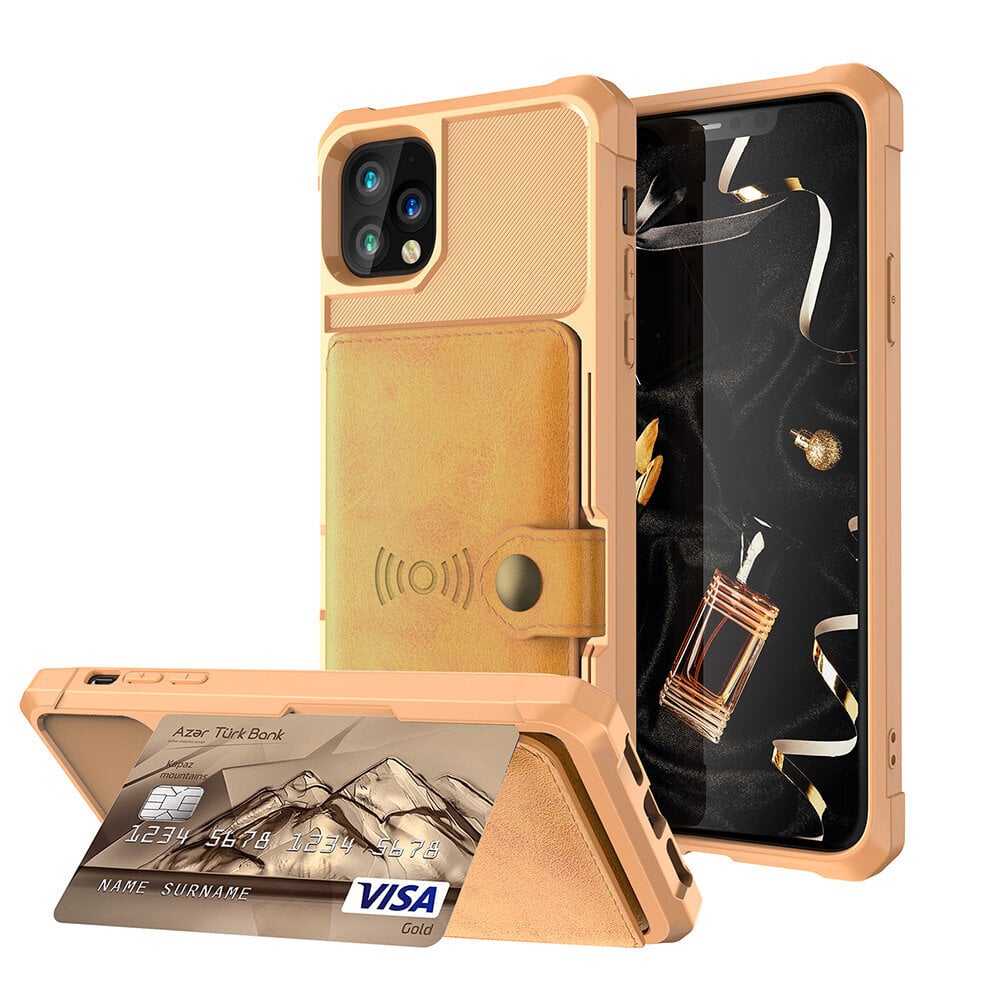 iPhone 11 Pro Max (6,5″) Wallet ümbris – Kollane цена и информация | Telefoni kaaned, ümbrised | kaup24.ee