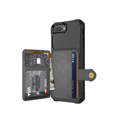 Чехол Wallet для iPhone 7/8 Plus (5,5″) — Чёрный цена и информация | Чехлы для телефонов | kaup24.ee
