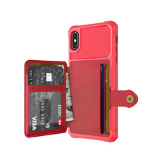 Чехол Wallet для iPhone Xs Max (6,5″) — Красный цена и информация | Чехлы для телефонов | kaup24.ee