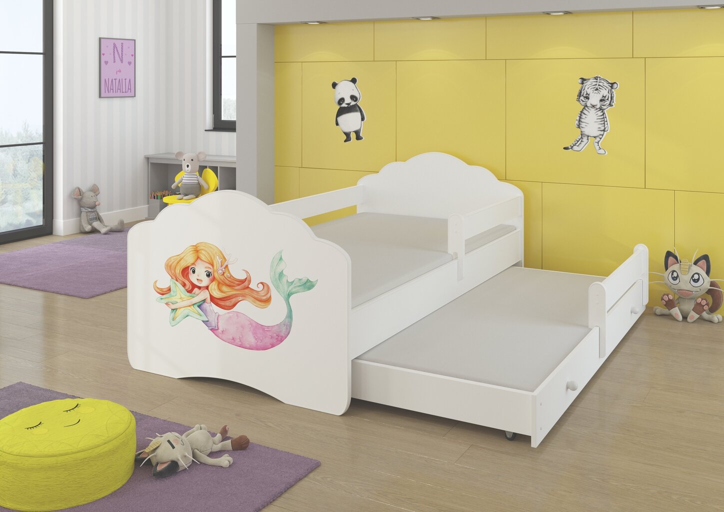 Lastevoodi Casimo II Barrier Mermaid with a Star 160x80cm + madrats hind ja info | Lastevoodid | kaup24.ee