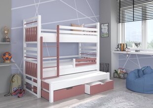 Детская кровать Hippo 208x97x175 см, белая/розовая цена и информация | Детские кровати | kaup24.ee