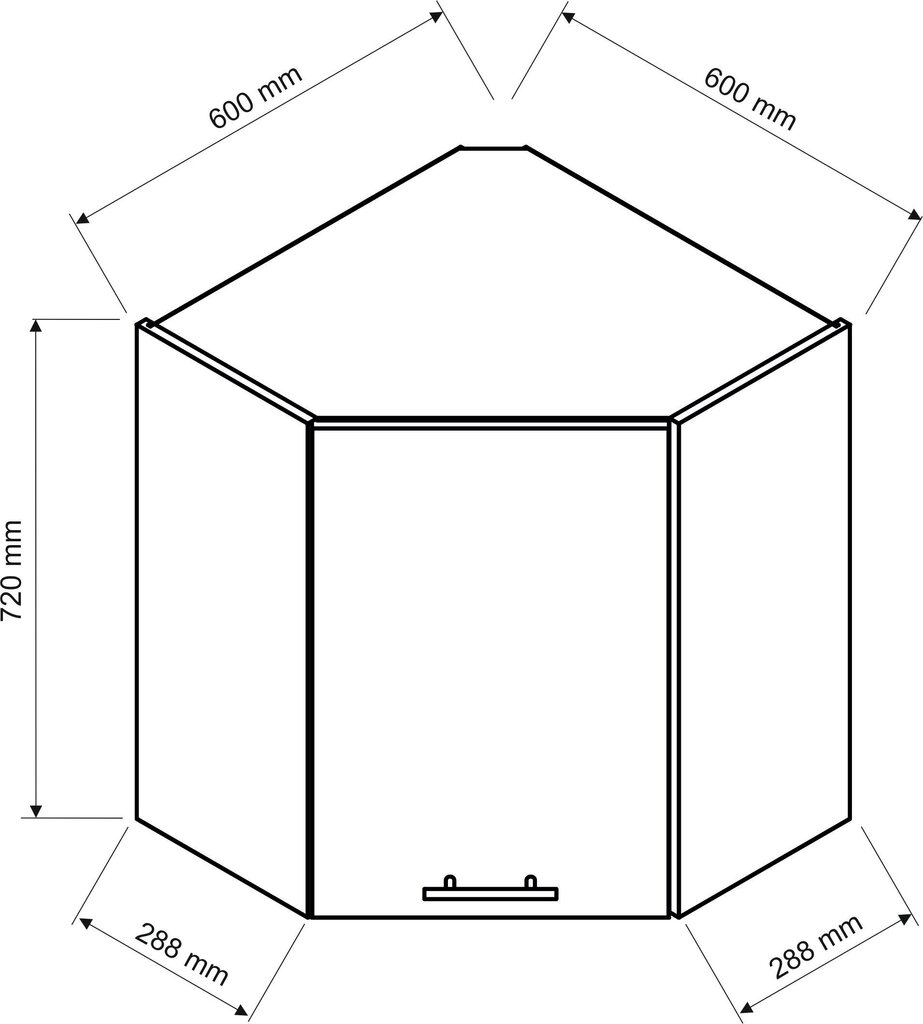 Köögi seinapealne nurgakapp VITA WRN P/L, valge hind ja info | Köögikapid | kaup24.ee