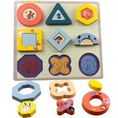 Puidust puzzle - Geomeetrilised kujundid hind ja info | Imikute mänguasjad | kaup24.ee