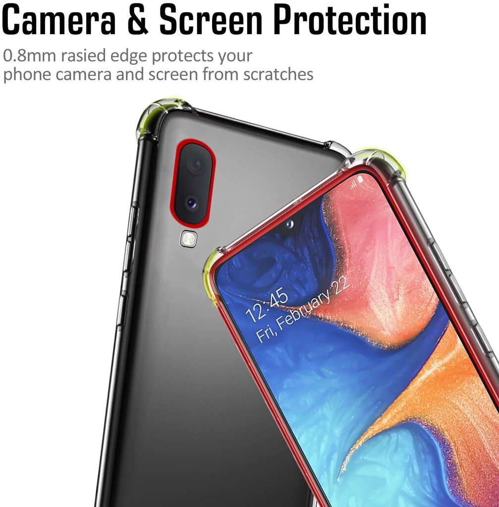 Samsung Galaxy A40 (5,9″) läbipaistev Shockproof ümbris цена и информация | Telefoni kaaned, ümbrised | kaup24.ee