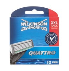 Бритвенные головки Wilkinson Sword Quattro Plus, 10 шт. цена и информация | Средства для бритья | kaup24.ee