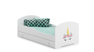 Lastevoodi Pepe Unicorn 160x80cm + madrats + sahtel hind ja info | Lastevoodid | kaup24.ee