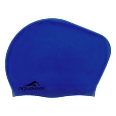 Swimming cap silicone AQUAFEEL 30404 50 blue/navy long hair цена и информация | Шапки для плавания | kaup24.ee