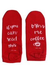 "If you can read this, bring me coffee" punased madalad sokid Bringmered hind ja info | Meeste sokid | kaup24.ee