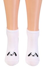 Хлопковые укороченные (спортивные) носки белого цвета с изображением милой собачьей мордочки WHITE DOG цена и информация | Женские носки | kaup24.ee