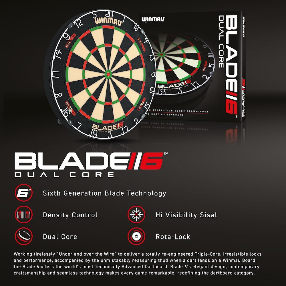 Noolemängu märklaud Winmau Blade 6 Dual Core hind ja info | Noolemängud | kaup24.ee