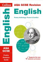 AQA Poetry Anthology Power and Conflict Revision Guide: Ideal for Home Learning, 2022 and 2023 Exams edition, AQA GCSE Poetry Anthology: Power and Conflict Revision Guide hind ja info | Noortekirjandus | kaup24.ee