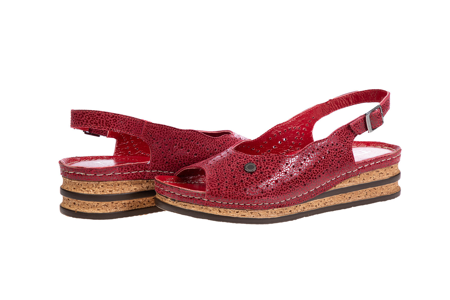 Naiste sandaalid Pollonus 6642, punane цена и информация | Naiste sandaalid | kaup24.ee