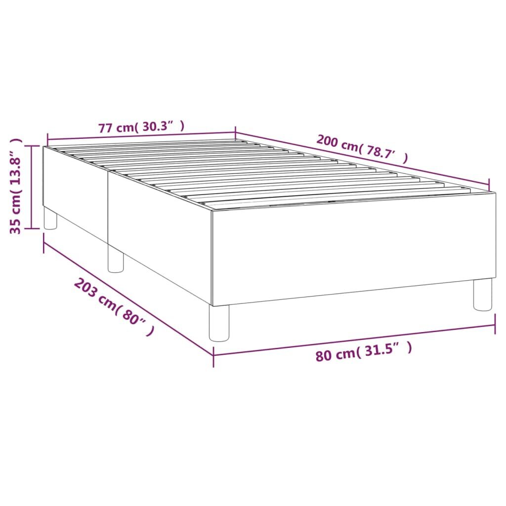 vidaXL kontinentaalvoodi, must, 80x200 cm, kangas hind ja info | Voodid | kaup24.ee