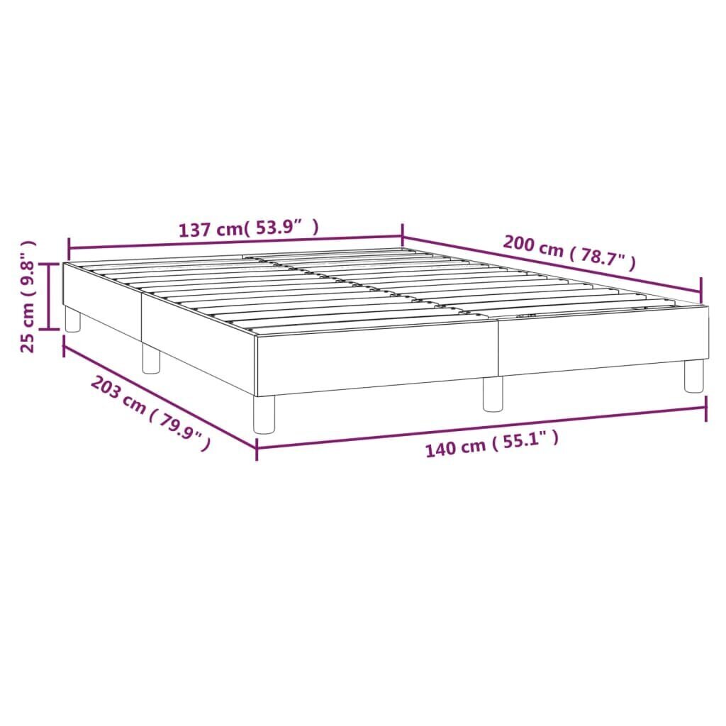 vidaXL kontinentaalvoodi, tumesinine, 140x200 cm, samet hind ja info | Voodid | kaup24.ee