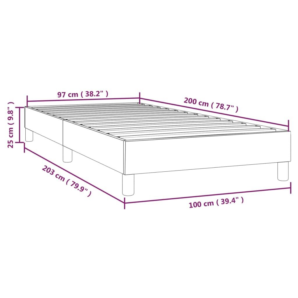 vidaXL kontinentaalvoodi, roosa, 100x200 cm, samet hind ja info | Voodid | kaup24.ee