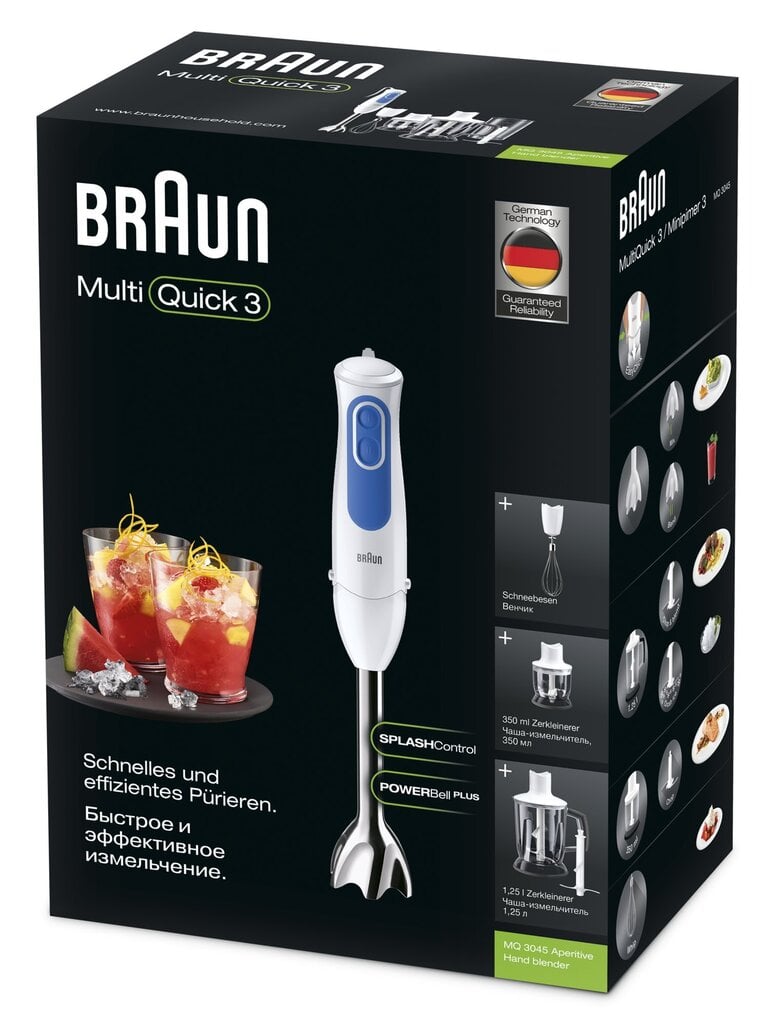 Braun saumikser MQ3045WH Multiquick 3 Aperitive 700W, valge/sinine hind ja info | Saumikserid, hakkijad | kaup24.ee