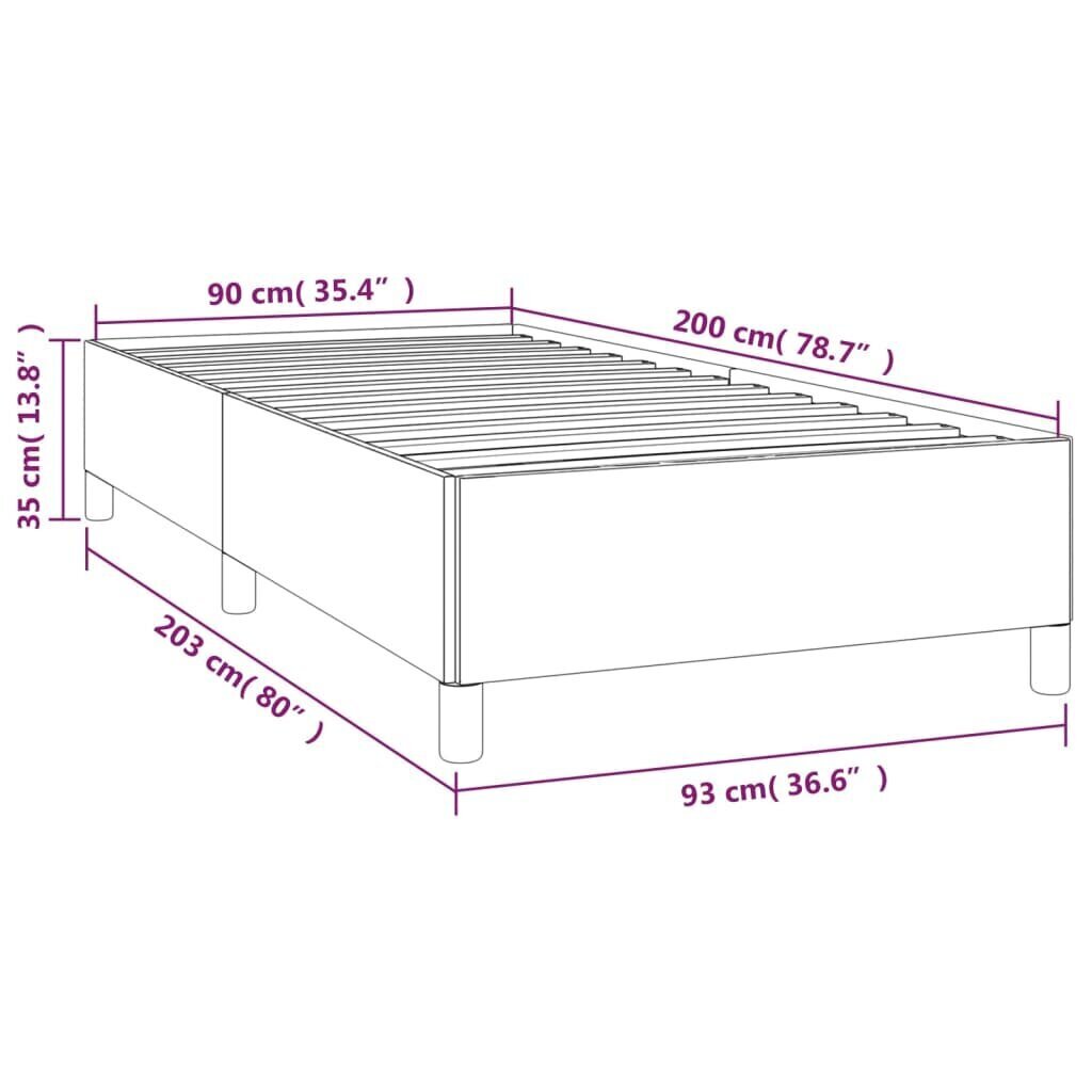 Voodiraam vidaXL, Kangas, 90x200cm, sinine цена и информация | Voodid | kaup24.ee