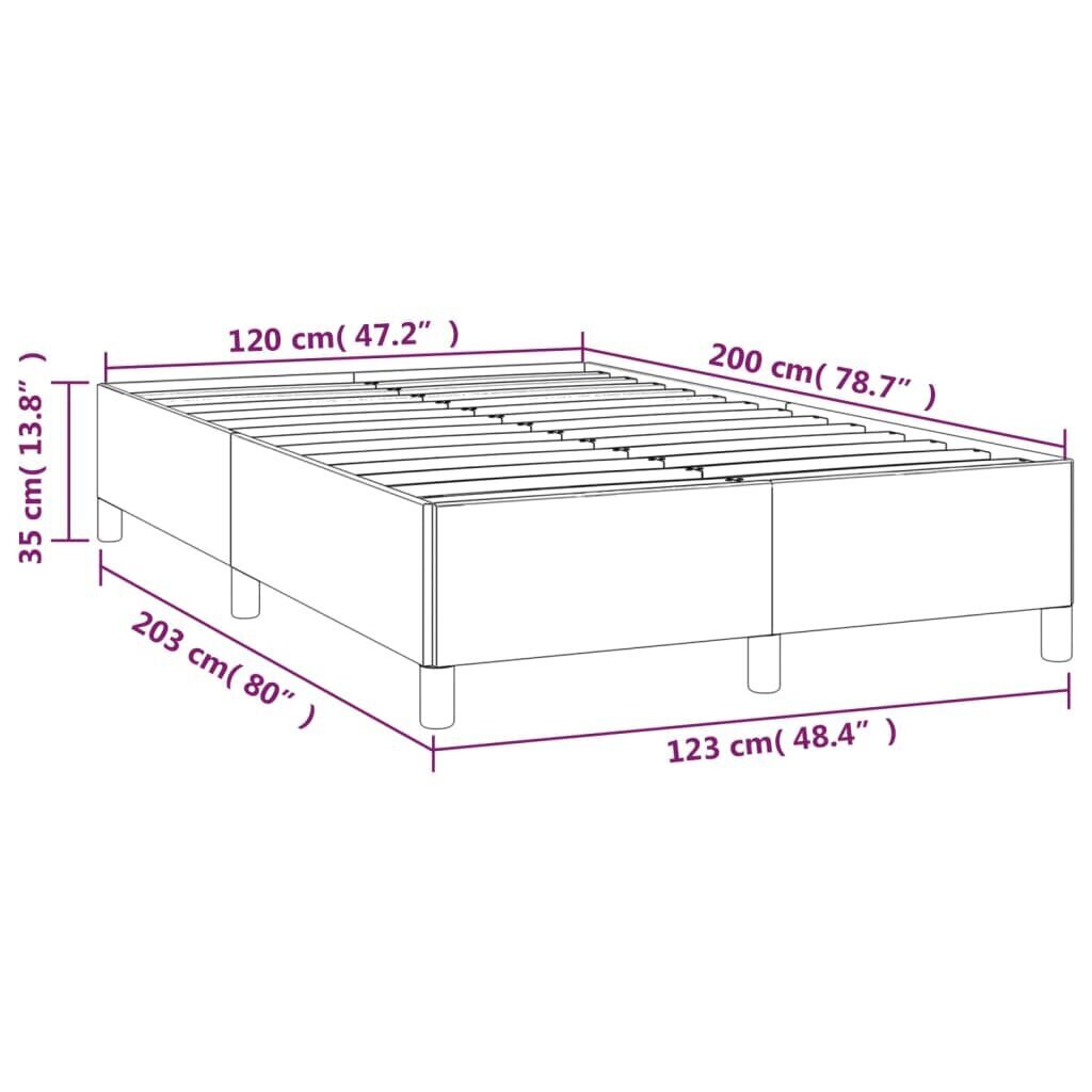 vidaXL voodiraam, tumepruun, 120 x 200 cm, kangas hind ja info | Voodid | kaup24.ee