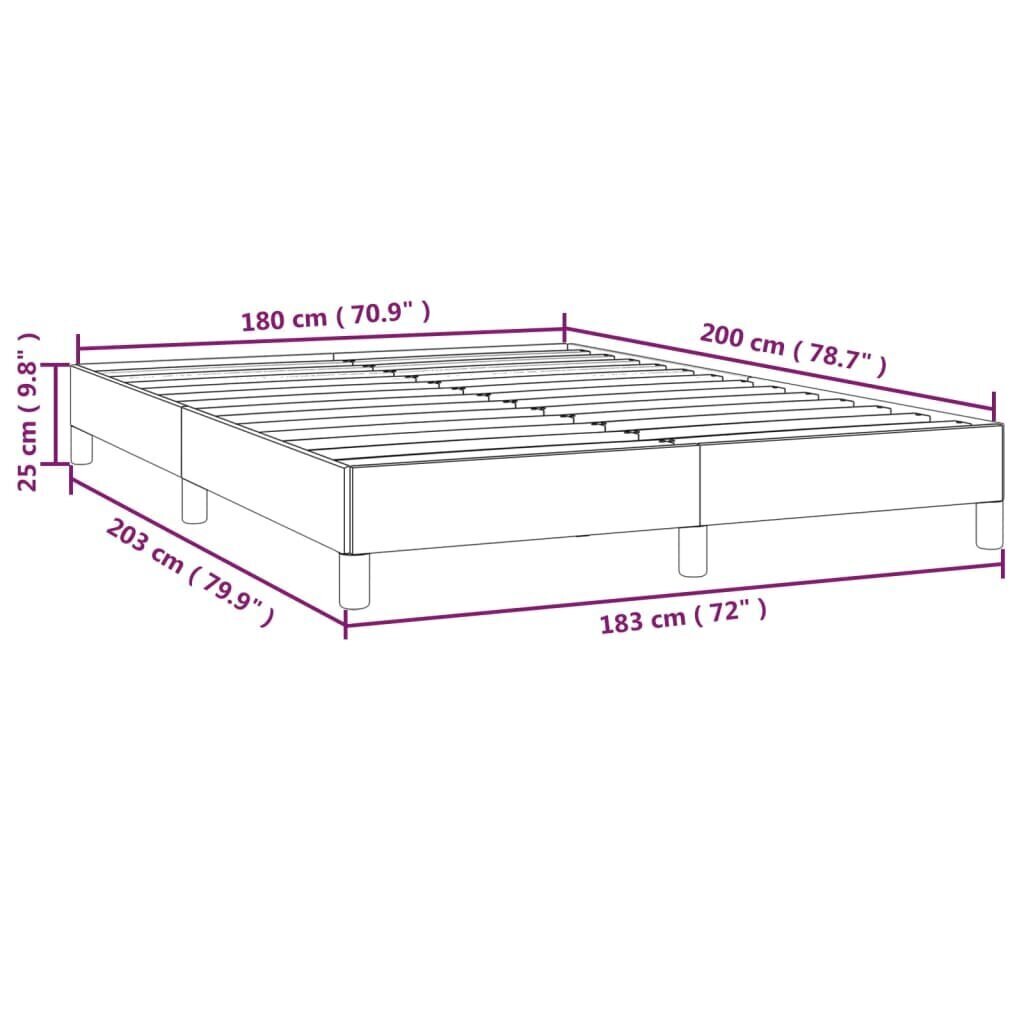 vidaXL voodiraam, helehall, 180 x 200 cm, kangas hind ja info | Voodid | kaup24.ee