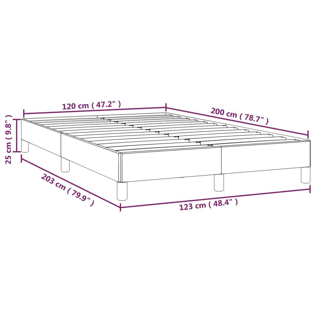 vidaXL voodiraam, helehall, 120 x 200 cm, kangas hind ja info | Voodid | kaup24.ee