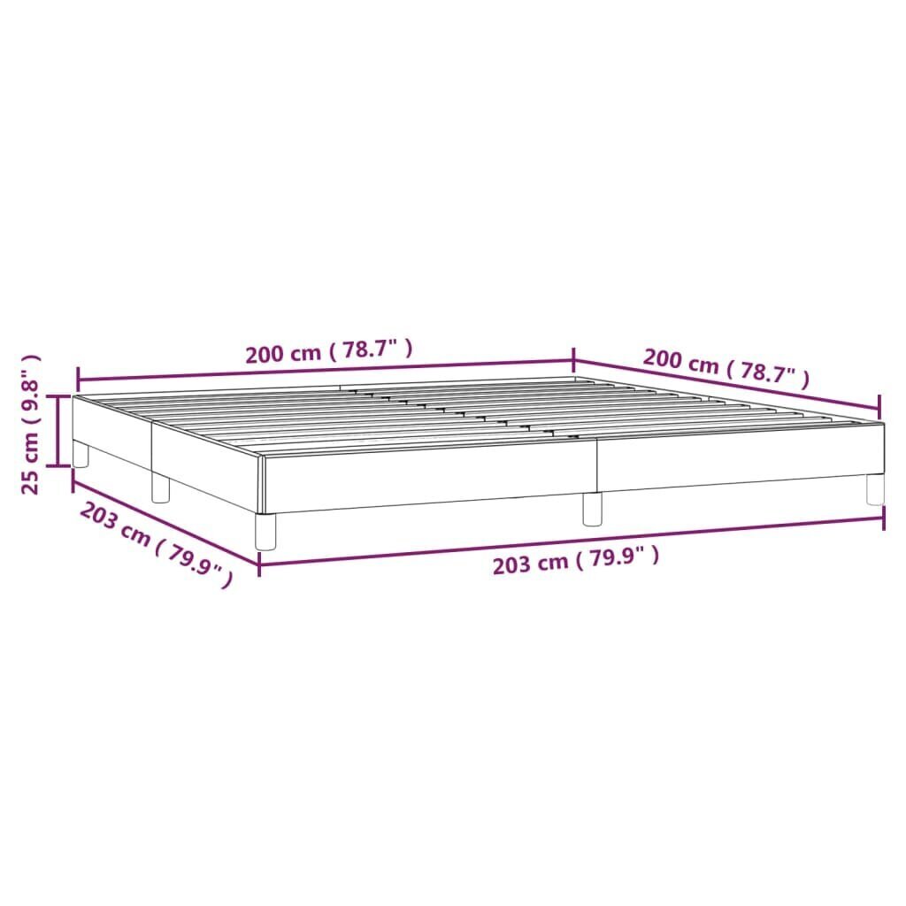 vidaXL voodiraam, helehall, 200 x 200 cm, kangas hind ja info | Voodid | kaup24.ee