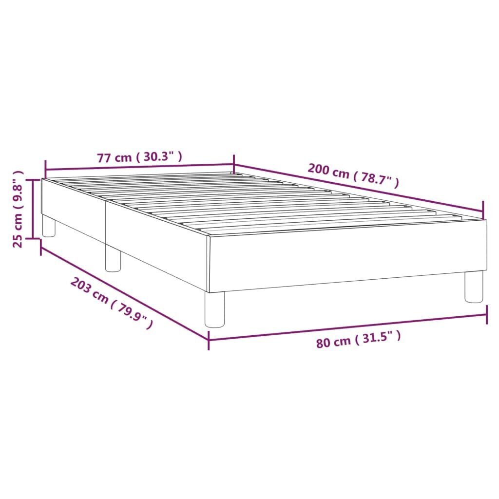 vidaXL kontinentaalvoodi, roheline, 80x200 cm, kangas hind ja info | Voodid | kaup24.ee