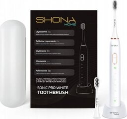 Электрическая IPX7 Ультразвуковая зубная щетка Shona Pro, с 5 режимами, 3 скорости + дорожный футляр, 2 насадки, белая цена и информация | Электрические зубные щетки | kaup24.ee