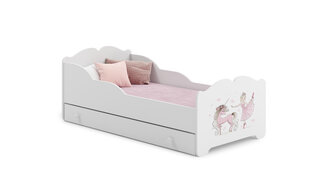 Lastevoodi Ximena Ballerina with Unicorn 160x80cm + madrats + sahtel hind ja info | Lastevoodid | kaup24.ee