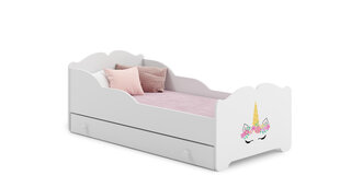 Lastevoodi Ximena Unicorn 160x80cm + madrats + sahtel цена и информация | Детские кровати | kaup24.ee