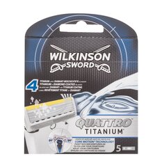 Бритвенные головки  Wilkinson Quattro Titanium Core Motion, 5 шт. цена и информация | Косметика и средства для бритья | kaup24.ee