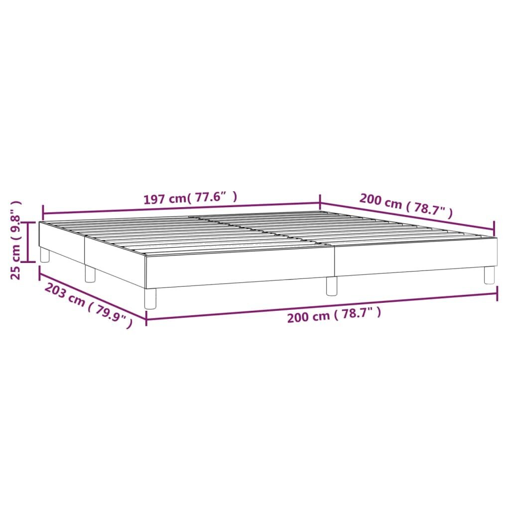 vidaXL kontinentaalvoodi, helehall, 200x200 cm, kangas hind ja info | Voodid | kaup24.ee