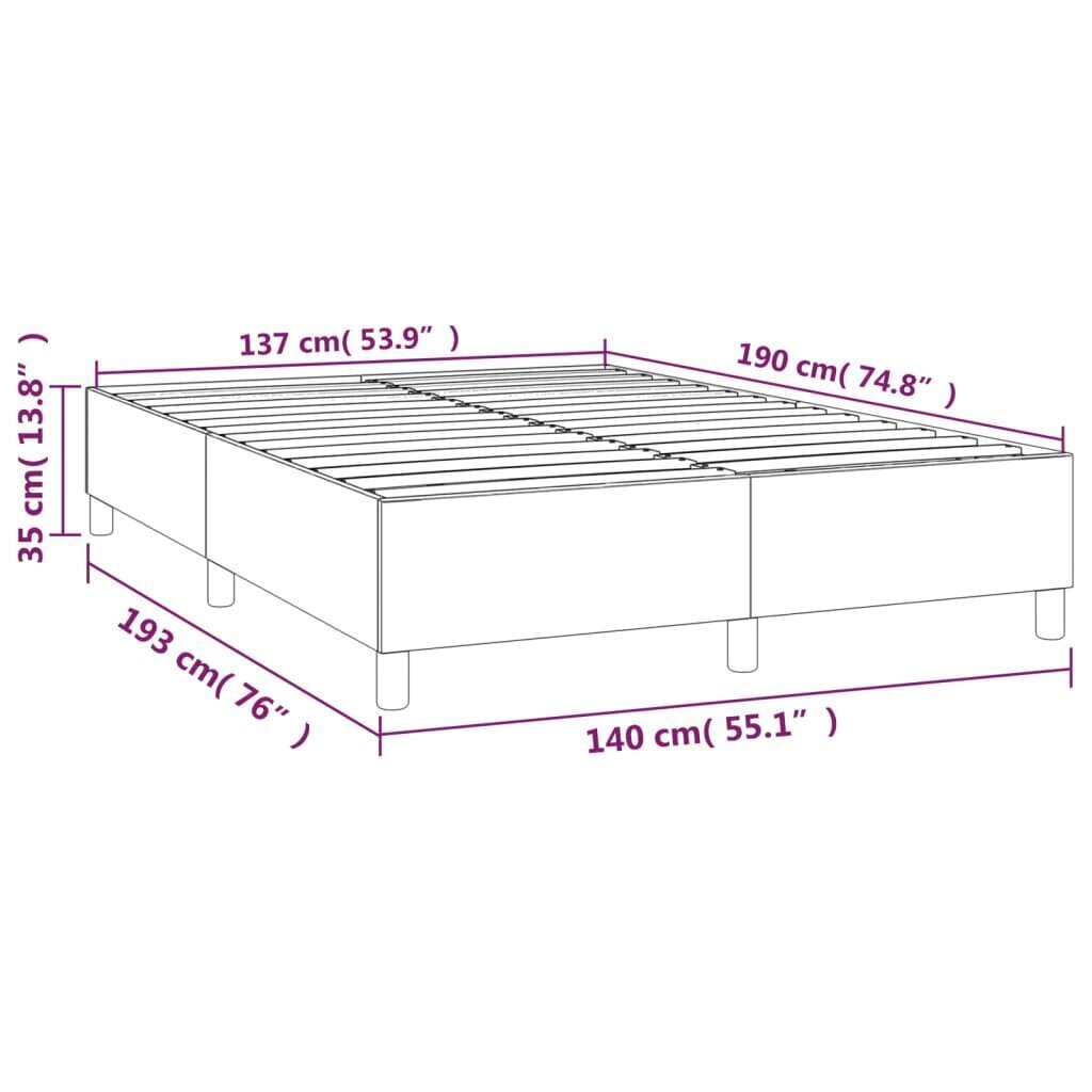 vidaXL kontinentaalvoodi, sinine, 140x190 cm, kangas hind ja info | Voodid | kaup24.ee