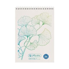 Блокнот на спирали Herlitz Greenline Ginkgo A7/50, с сеткой цена и информация | Канцелярские товары | kaup24.ee