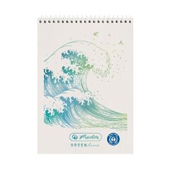 Блокнот на спирали Herlitz Greenline Wave A7/50, с сеткой цена и информация | Канцелярские товары | kaup24.ee