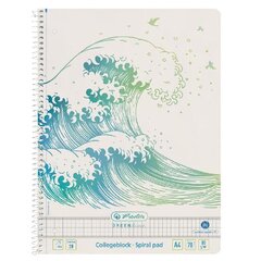 Блокнот на спирали Herlitz Greenline Wave A4/70, с сеткой цена и информация | Канцелярские товары | kaup24.ee