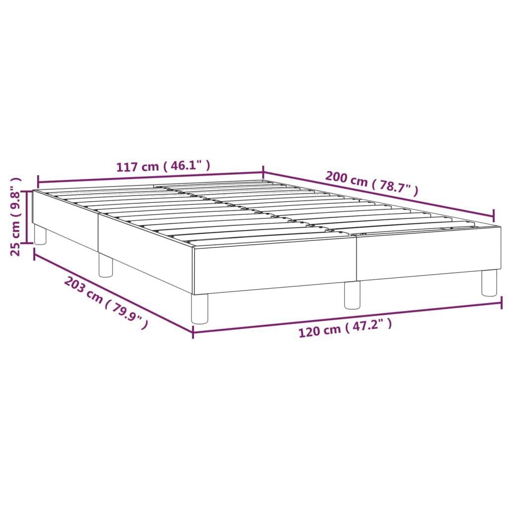 vidaXL voodiraam, tumesinine, 120 x 200 cm, samet hind ja info | Voodid | kaup24.ee