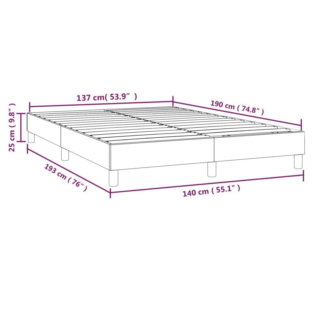 vidaXL kontinentaalvoodi, kreemjas, 140x190 cm, kangas hind ja info | Voodid | kaup24.ee