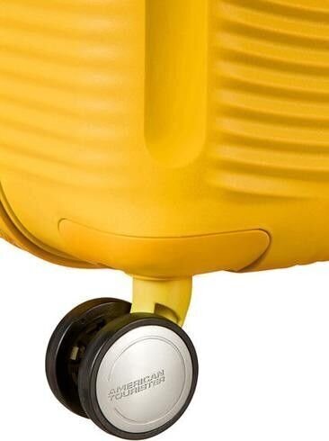 American Tourister keskmine reisikohver Soundbox Spinner Expandable 67cm, kollane цена и информация | Kohvrid, reisikotid | kaup24.ee