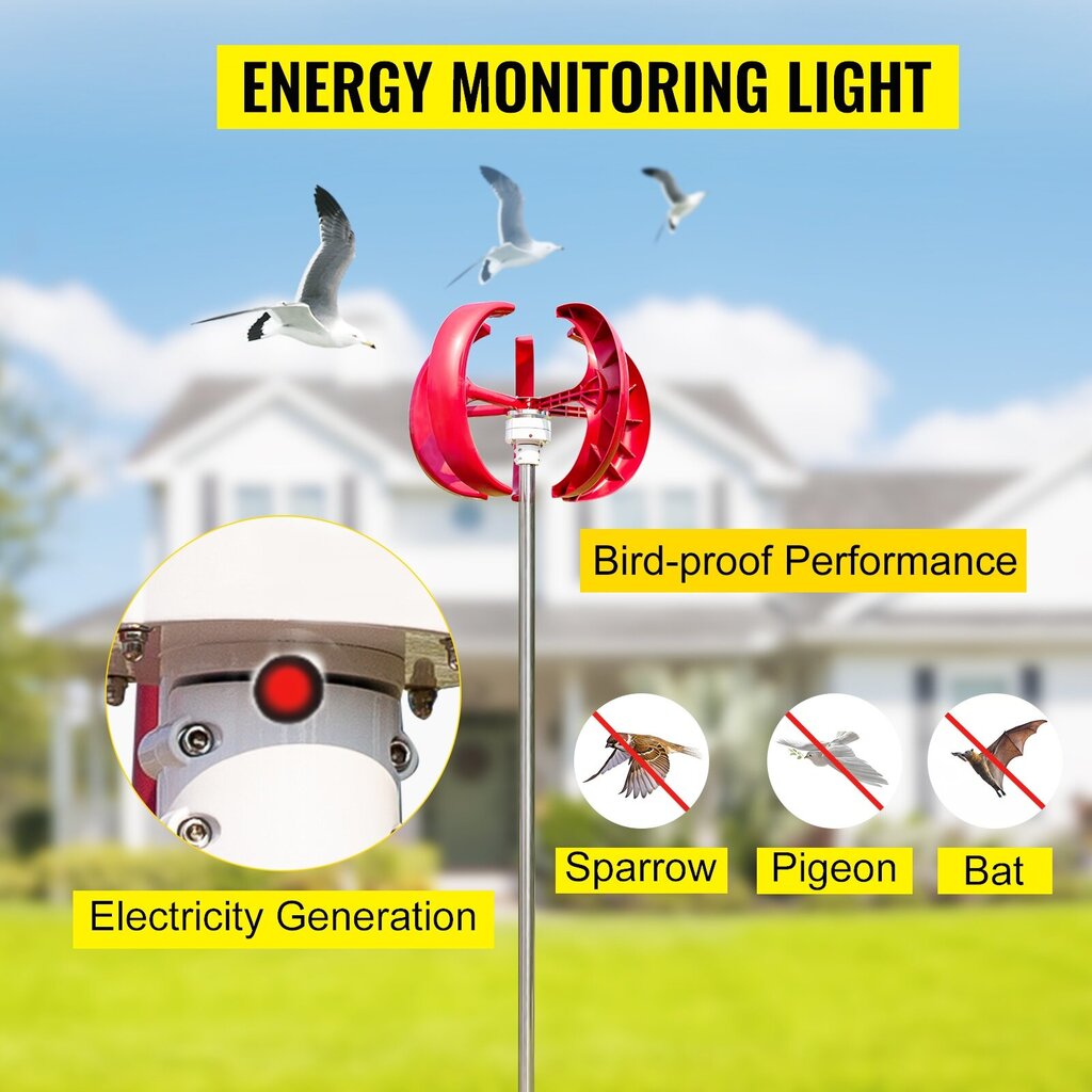 Vertikaalteljega tuuliku generaator Vevor 100W, 12V hind ja info | Generaatorid | kaup24.ee