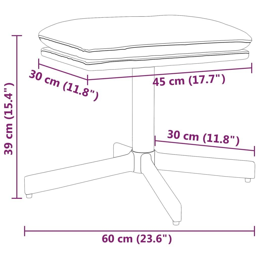 vidaXL jalapink, pruun, 60 x 60 x 39 cm, kunstnahk hind ja info | Kott-toolid, tumbad, järid | kaup24.ee