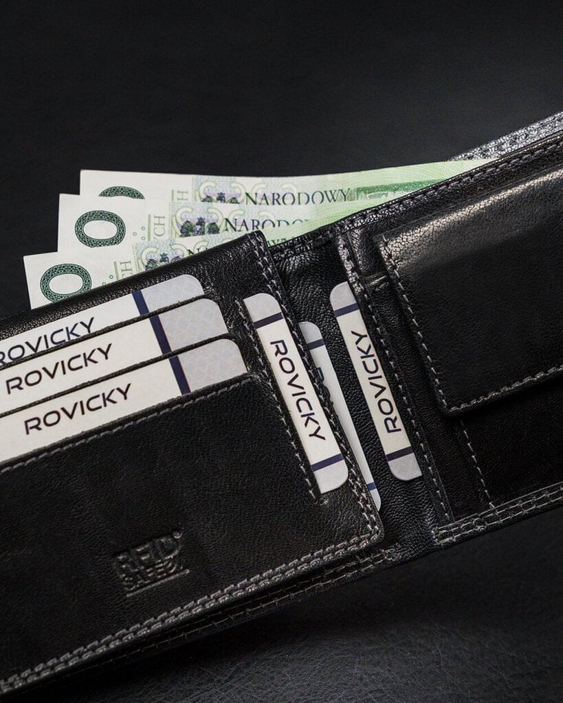 Meeste naturaalsest nahast rahakott Pierre Cardin, must hind ja info | Meeste rahakotid | kaup24.ee