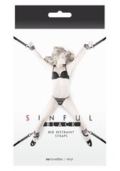 Удерживающий комплект Sinful Bed restraint straps, черный     цена и информация | БДСМ и фетиш | kaup24.ee