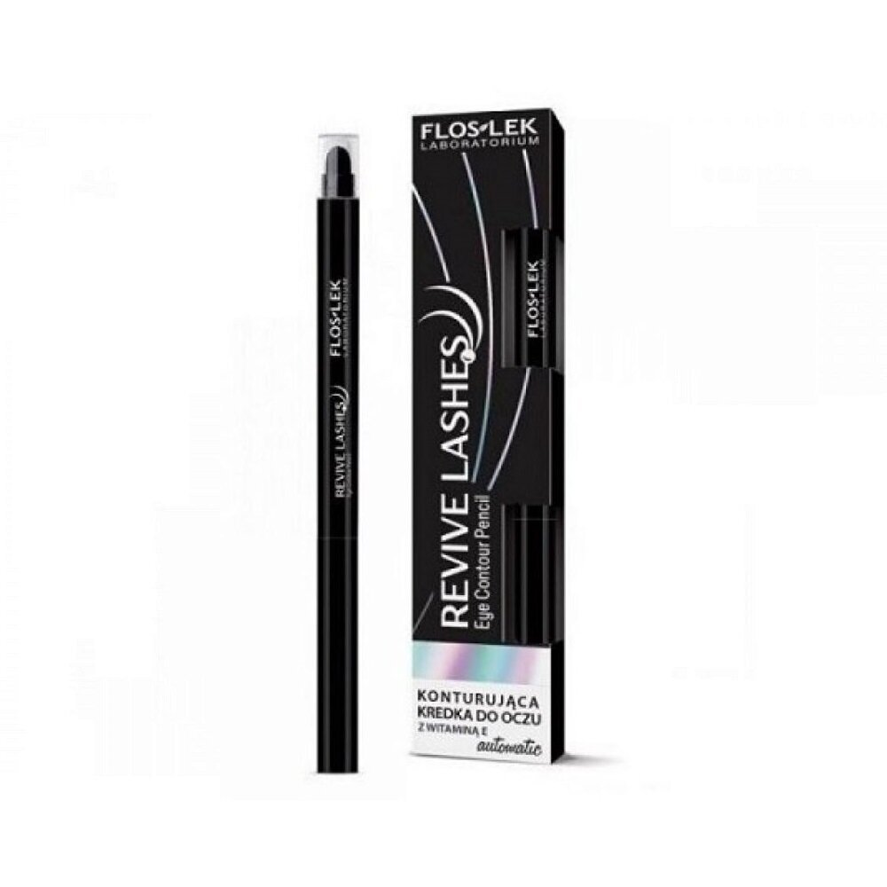 E-vitamiiniga silmapliiats Floslek Revive Lashes Eye Contour Pencil, must hind ja info | Ripsmetušid, lauvärvid, silmapliiatsid, seerumid | kaup24.ee